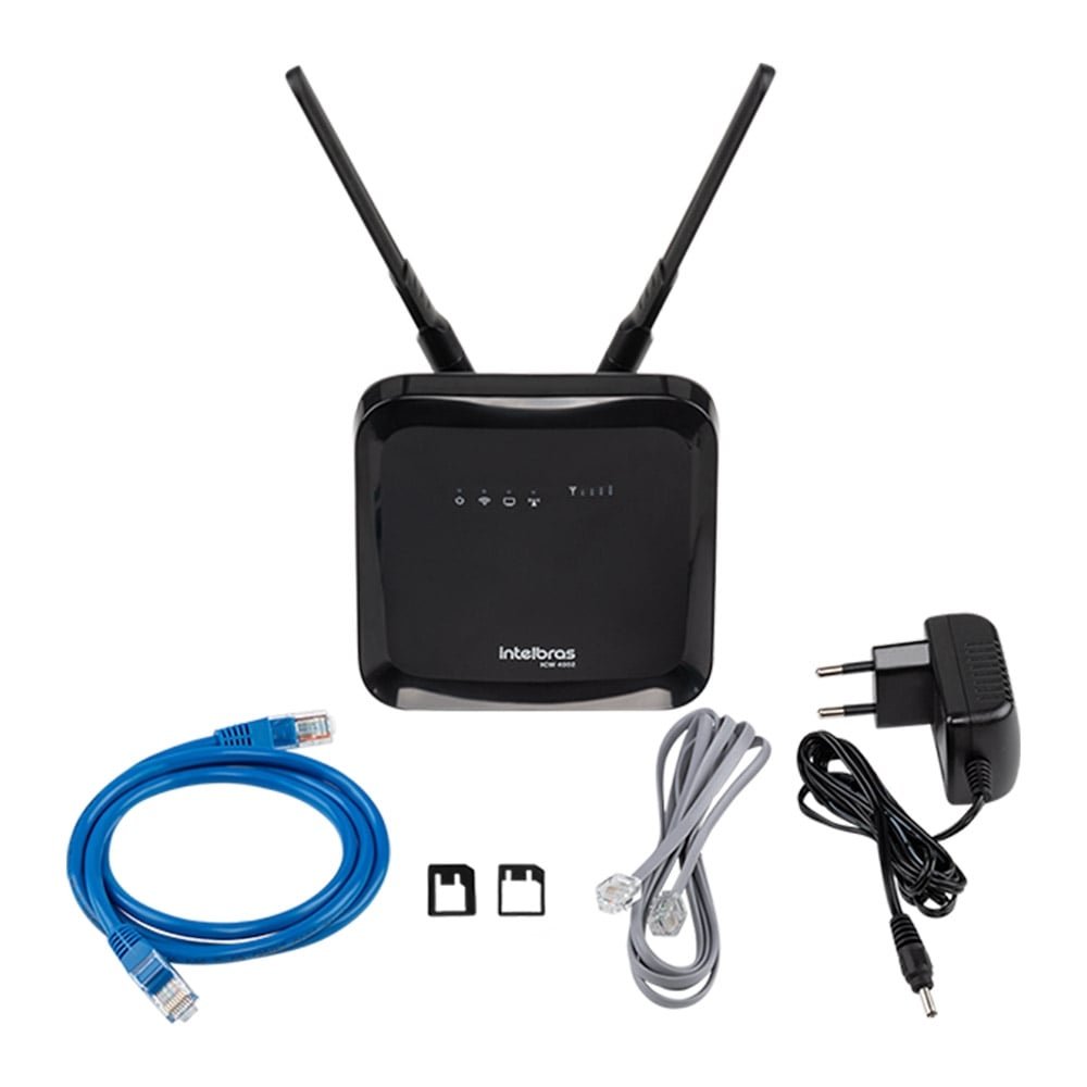 Interface Celular Intelbras ICW4002, 4G, Wi-Fi, Preto
