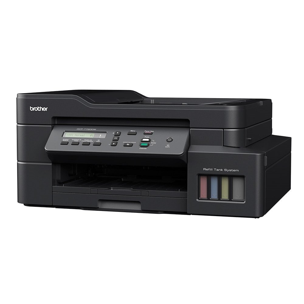 Multifuncional Brother Inktank DCPT720DW, A4, 30PPM, 26PPM Color, Duplex, USB, Wi-Fi, Preto, 110V