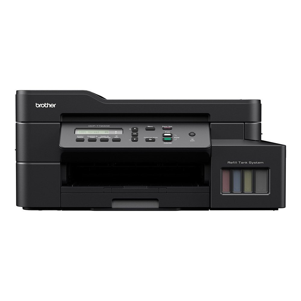 Multifuncional Brother Inktank DCPT720DW, A4, 30PPM, 26PPM Color, Duplex, USB, Wi-Fi, Preto, 110V