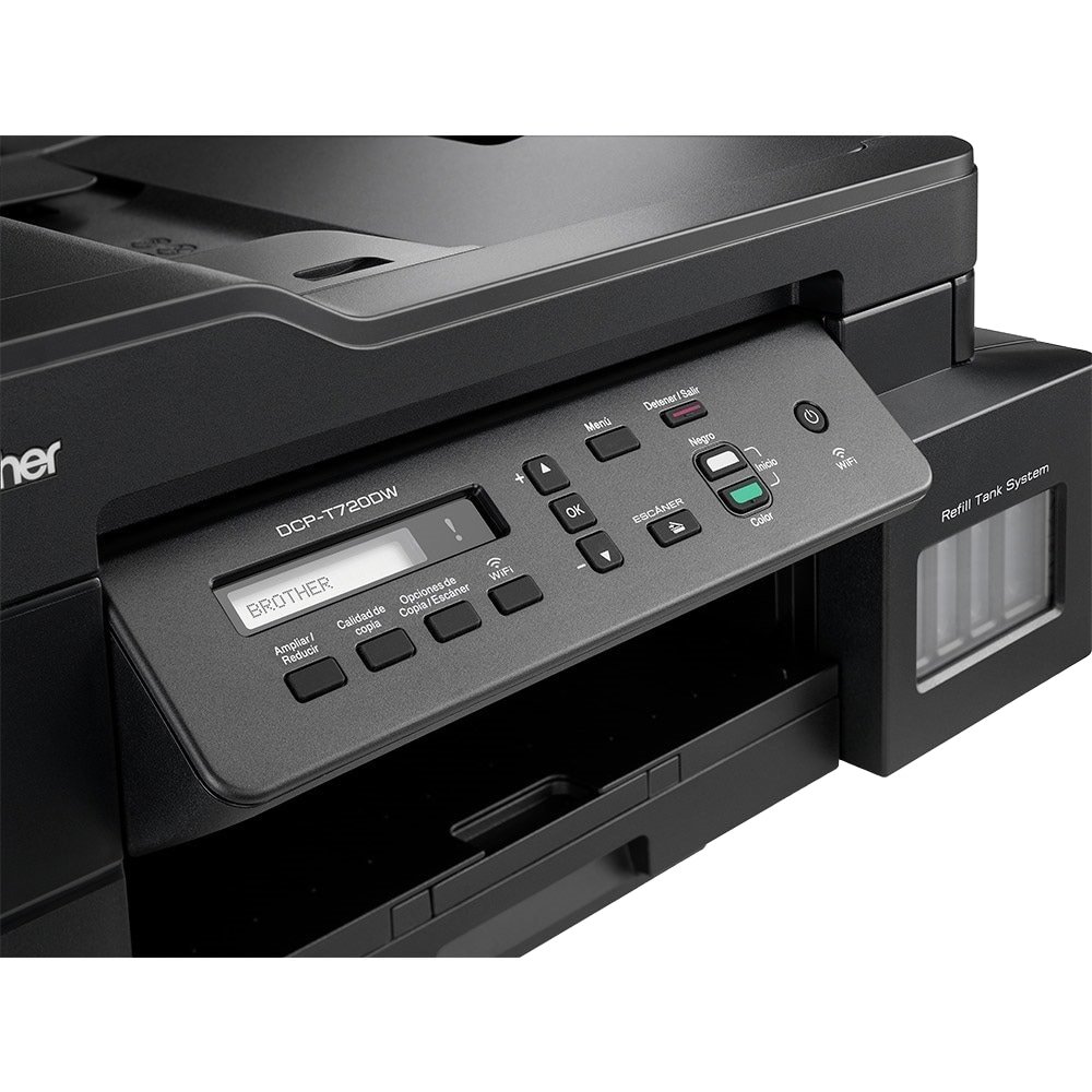 Multifuncional Brother Inktank DCPT720DW, A4, 30PPM, 26PPM Color, Duplex, USB, Wi-Fi, Preto, 110V