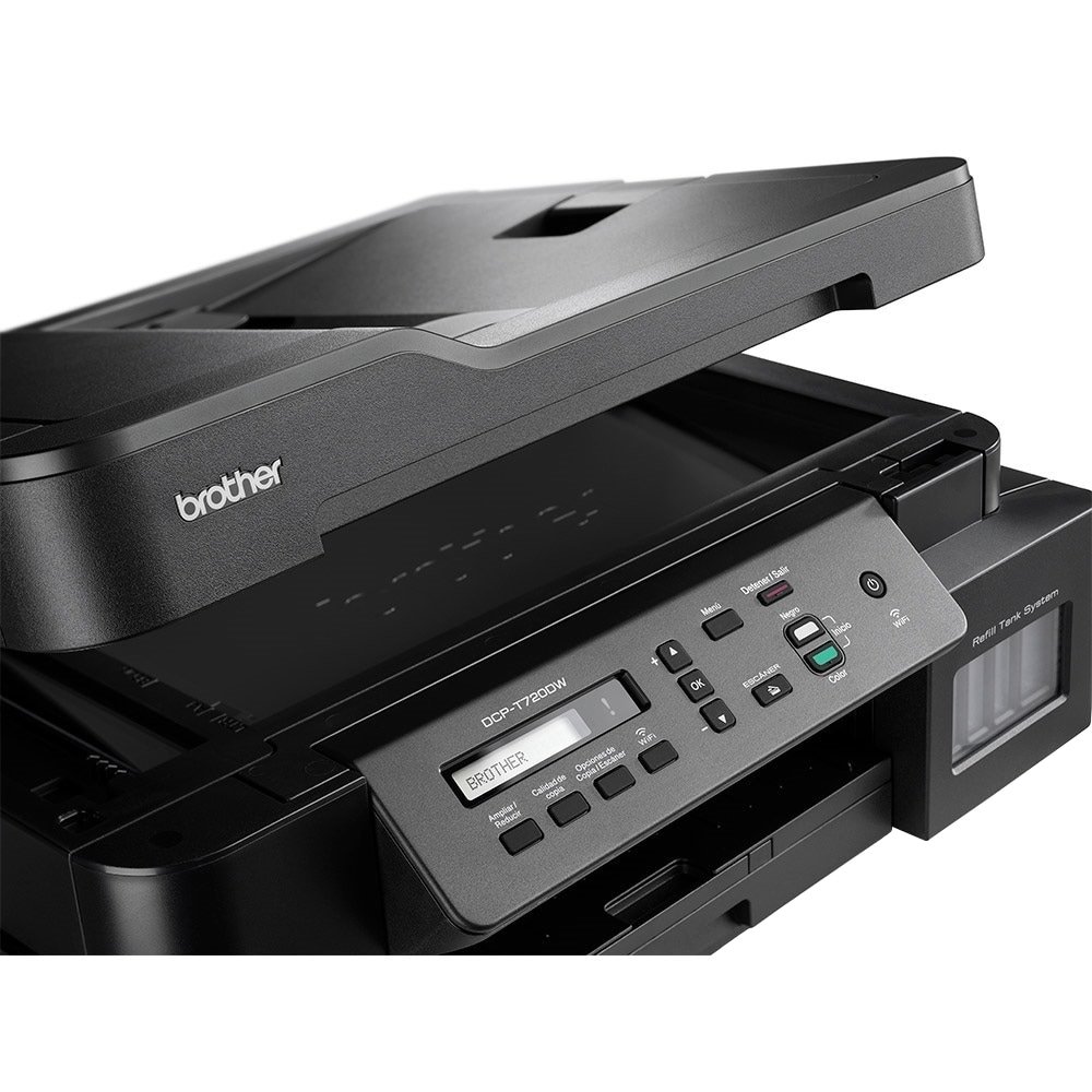 Multifuncional Brother Inktank DCPT720DW, A4, 30PPM, 26PPM Color, Duplex, USB, Wi-Fi, Preto, 110V