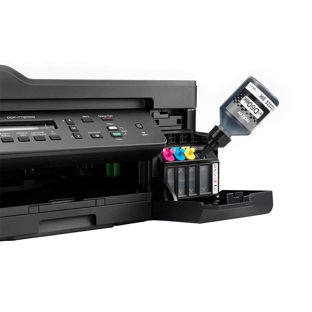 Multifuncional Brother Inktank DCPT720DW, A4, 30PPM, 26PPM Color, Duplex, USB, Wi-Fi, Preto, 110V
