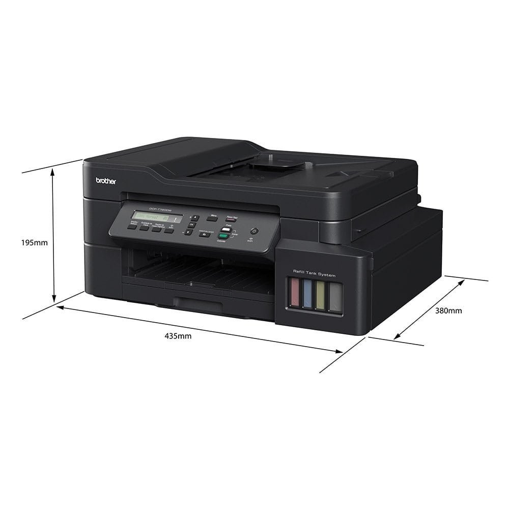 Multifuncional Brother Inktank DCPT720DW, A4, 30PPM, 26PPM Color, Duplex, USB, Wi-Fi, Preto, 110V