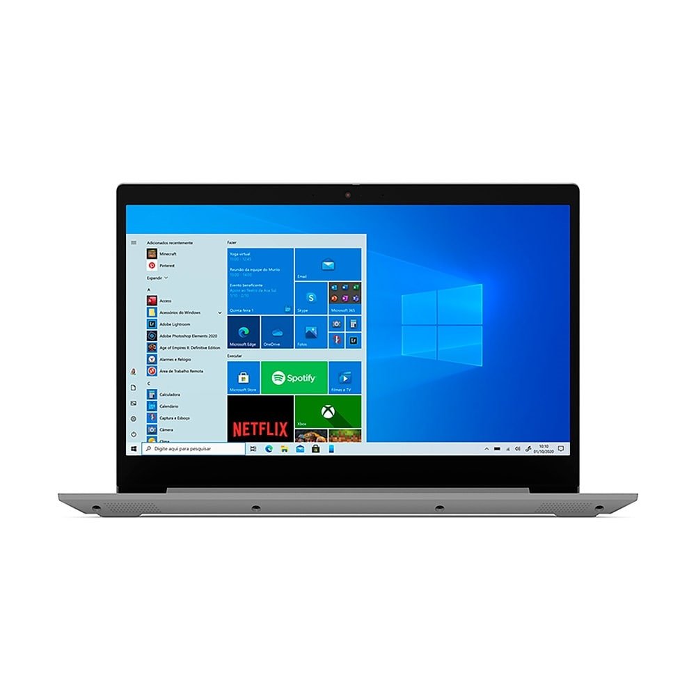 Notebook Lenovo IdeaPad 3i, Tela de 15.6", Intel Core i3, HD 1TB, 4GB RAM, Windows 10, Prata
