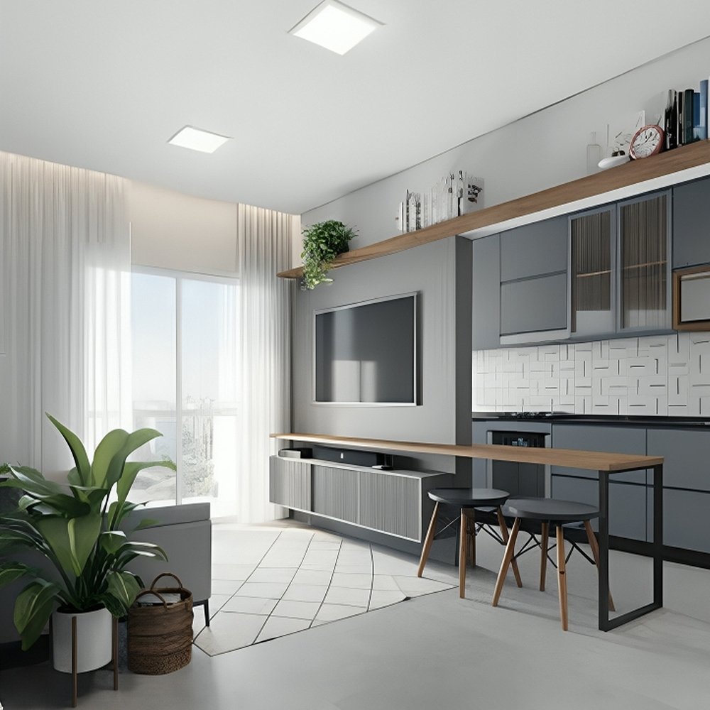 Plafon Painel Avant Led 12cm Alumínio Quadrado Embutir 6W 6,5K 360 Lúmens