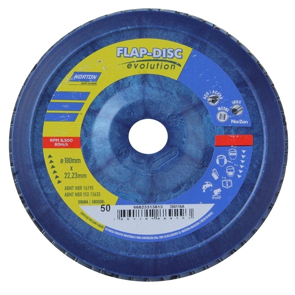Disco Flap Norton 7P R822 G50 Embalagem com 5 Unidades
