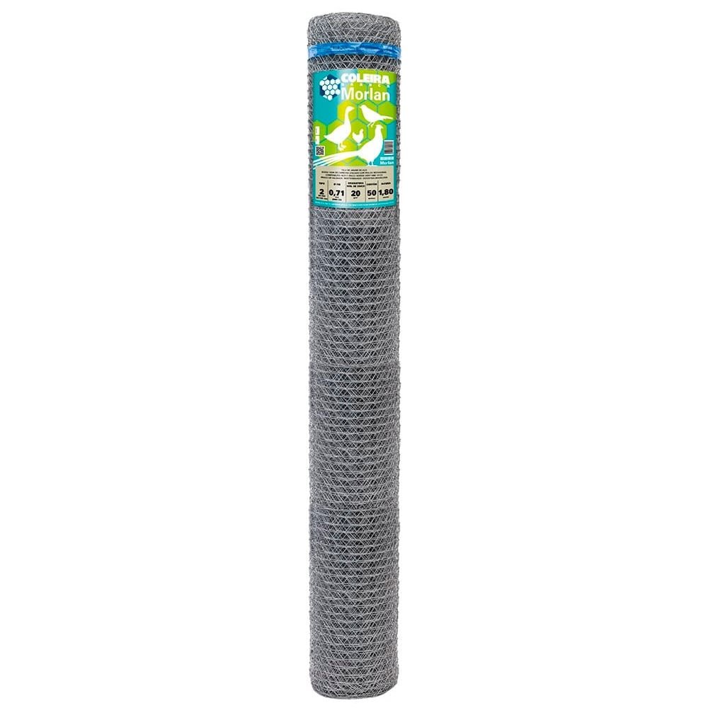 Tela Coleira Branca Morlan para Galinheiro 2x22x1,80m 50m
