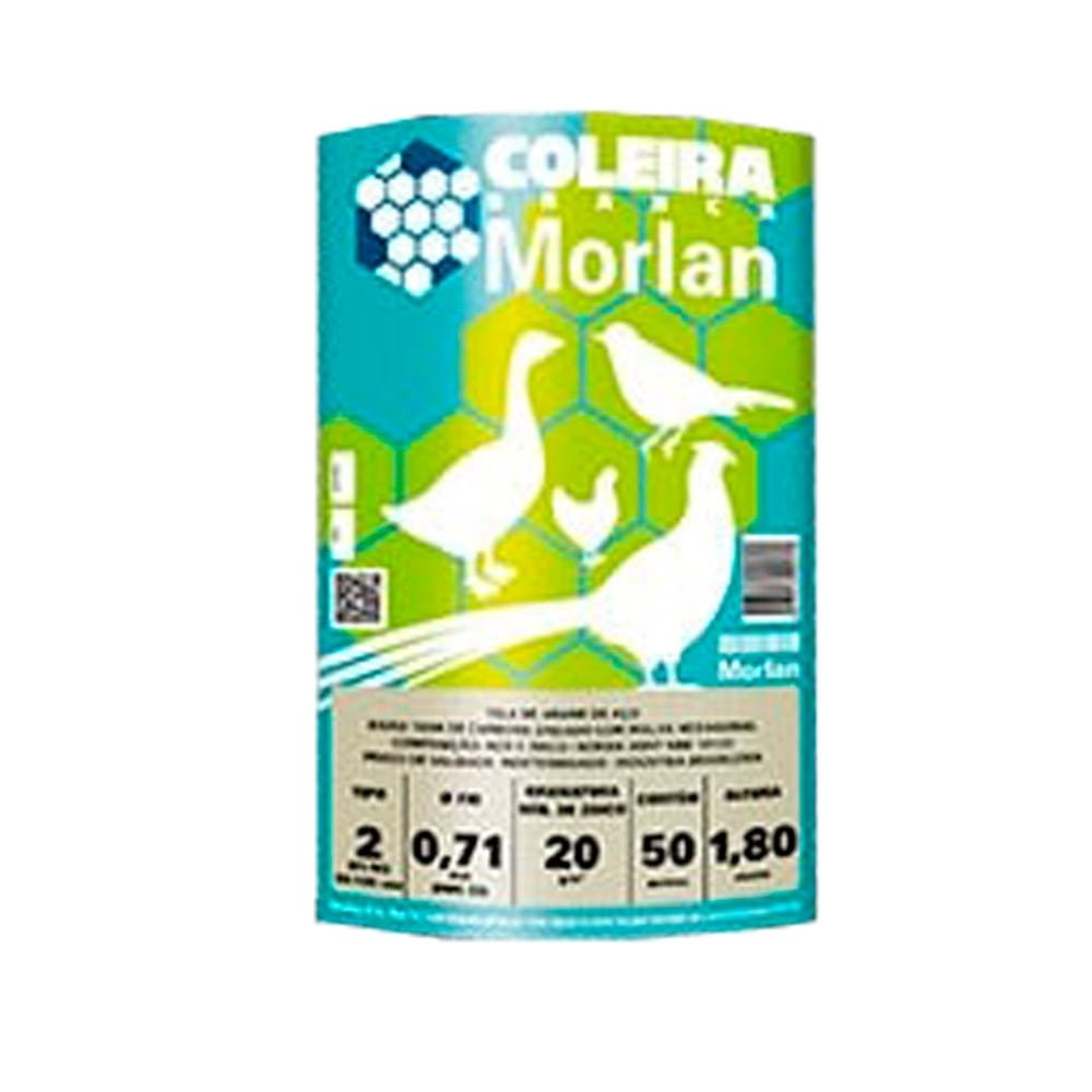 Tela Coleira Branca Morlan para Galinheiro 2x22x1,80m 50m