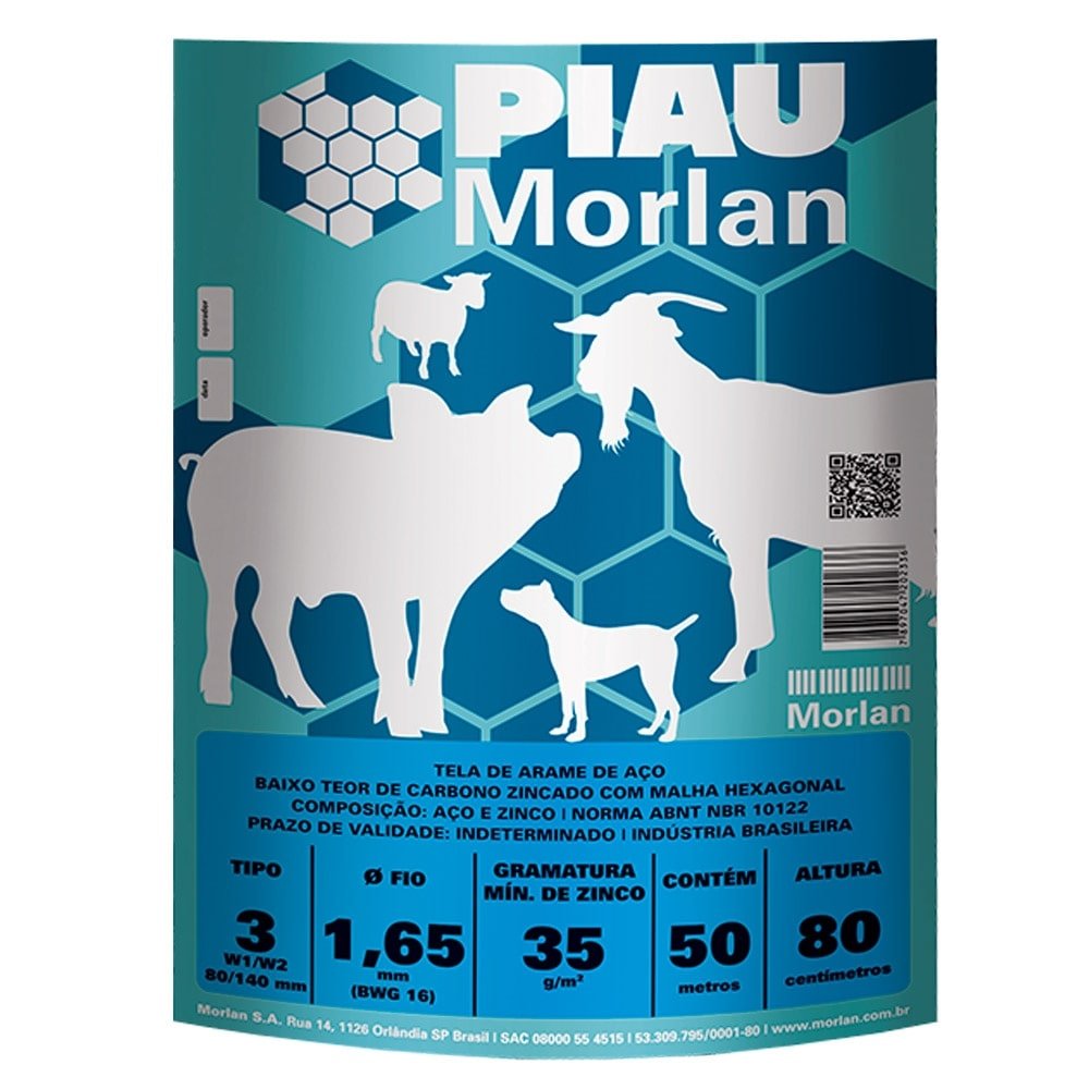 Tela Piau Morlan Mangueirão 3x16x0,80m 50m