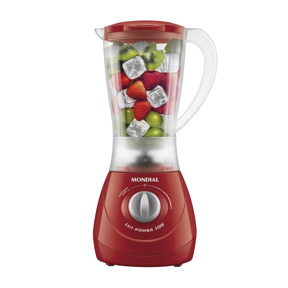 Liquidificador Mondial L-550 - Copo Leitoso, 550W,  Vermelho, 220V