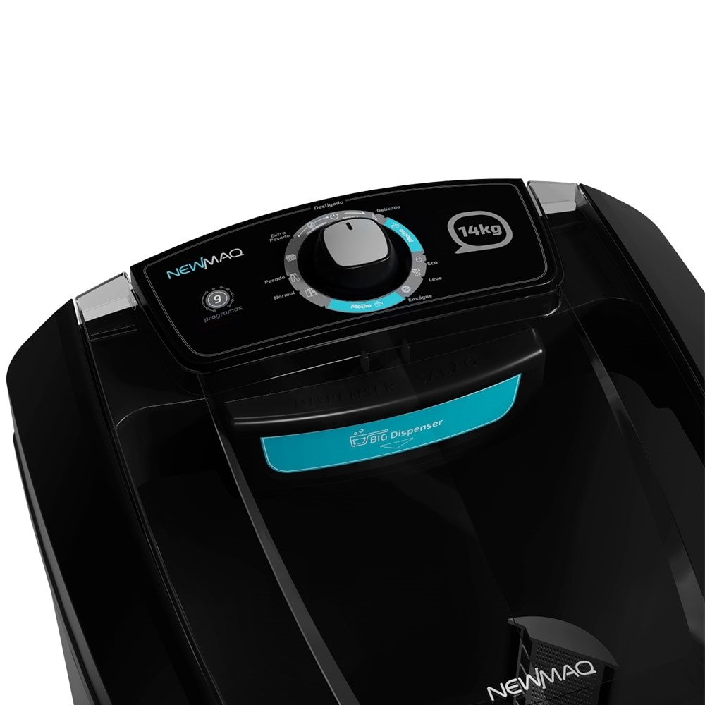 Tanquinho/Máquina de Lavar Roupas Semi-automática 14Kg Newmaq Preta, 110V