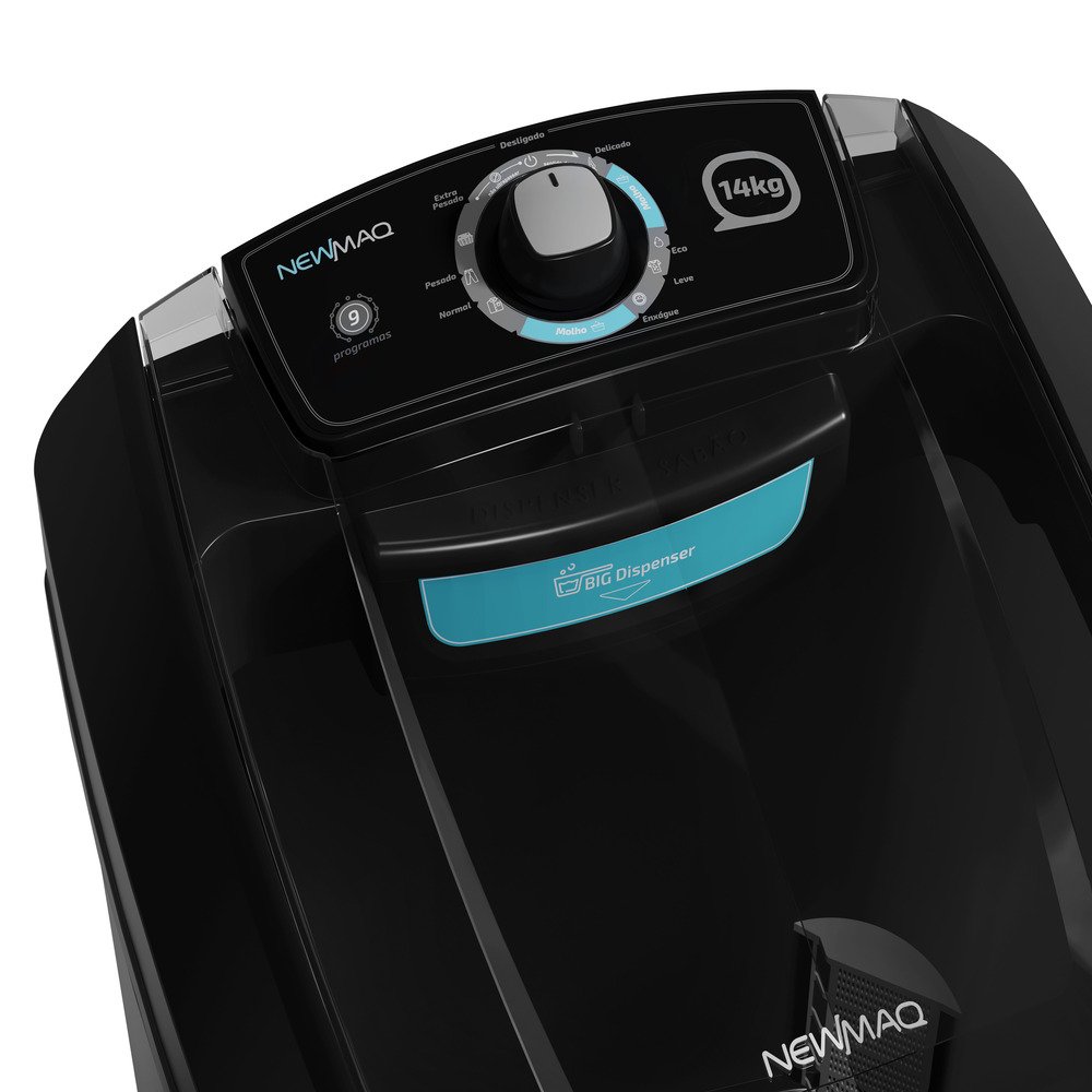 Tanquinho/Máquina de Lavar Roupas Semi-automática 14Kg Newmaq Preta, 220V