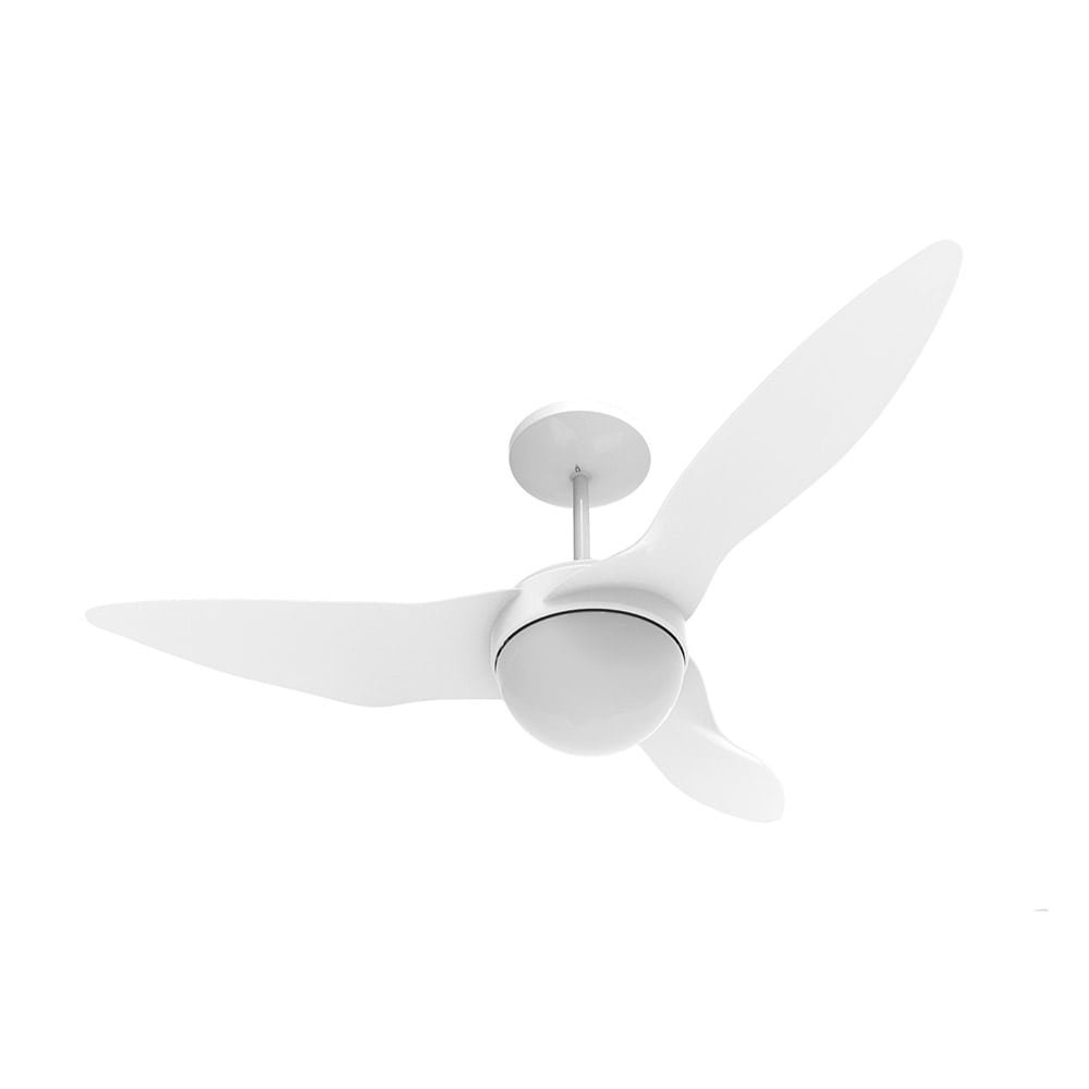 Ventilador de Teto Aliseu Terral, 3 Pás, Luminária para 2 Lâmpadas, Branco, 110V