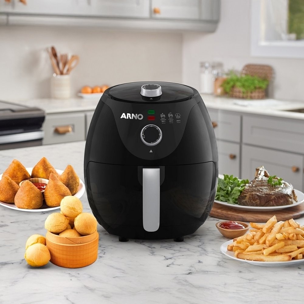 Fritadeira Air Fryer Arno EZFP EasyFry - 1100W, 3,2 Litros, Preta 220V
