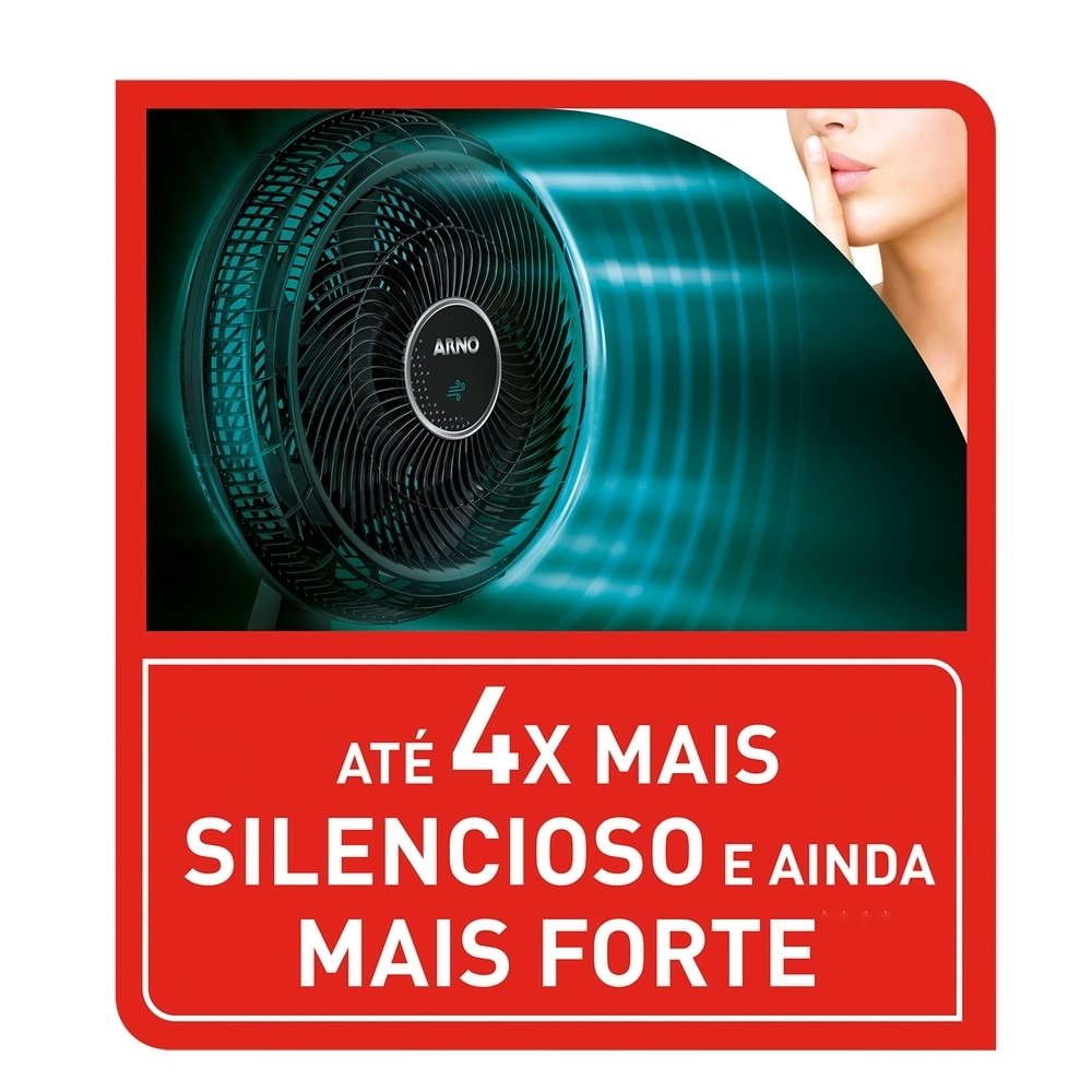 Ventilador de Mesa e Coluna Arno VDM2 40cm, 2 em 1, 3 Velocidades, 6 Pás, Preto, 110V