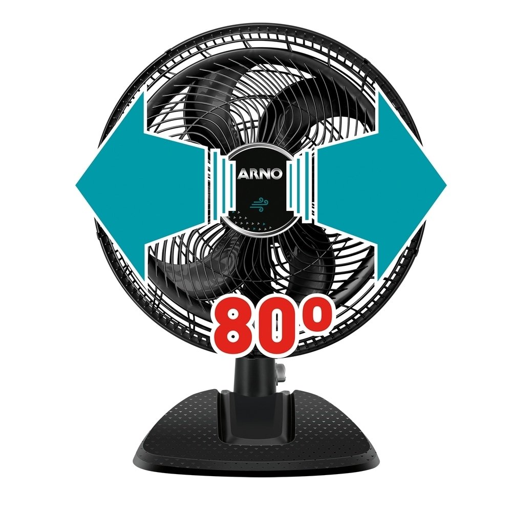 Ventilador de Mesa e Coluna Arno VDM2 40cm, 2 em 1, 3 Velocidades, 6 Pás, Preto, 110V