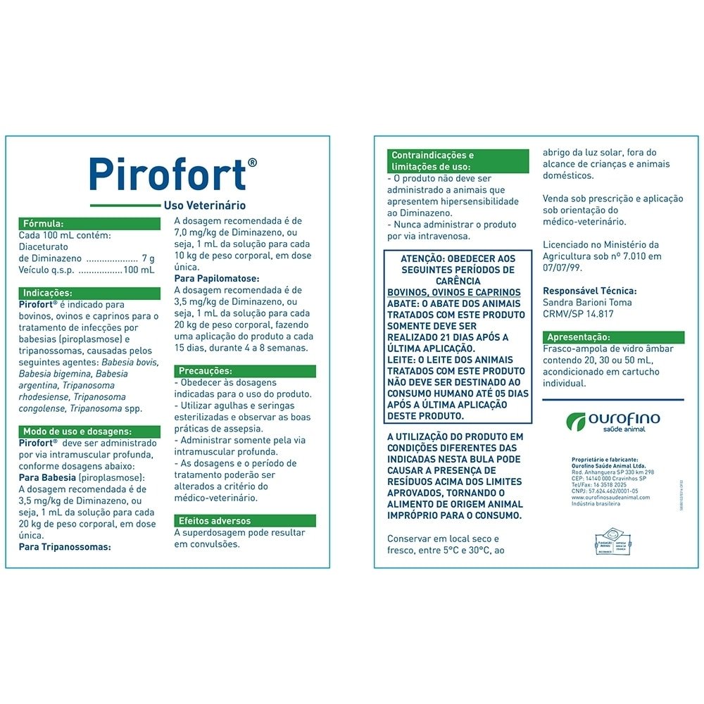 Pirofort Injetável Para Tristeza 30ml - Ouro Fino