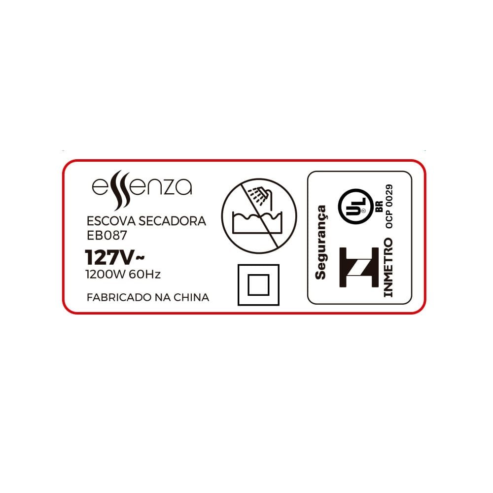 Escova Secadora Multilaser Essenza EB087 - 3 Temperaturas, 1200W, Preto/Dourado, 110V