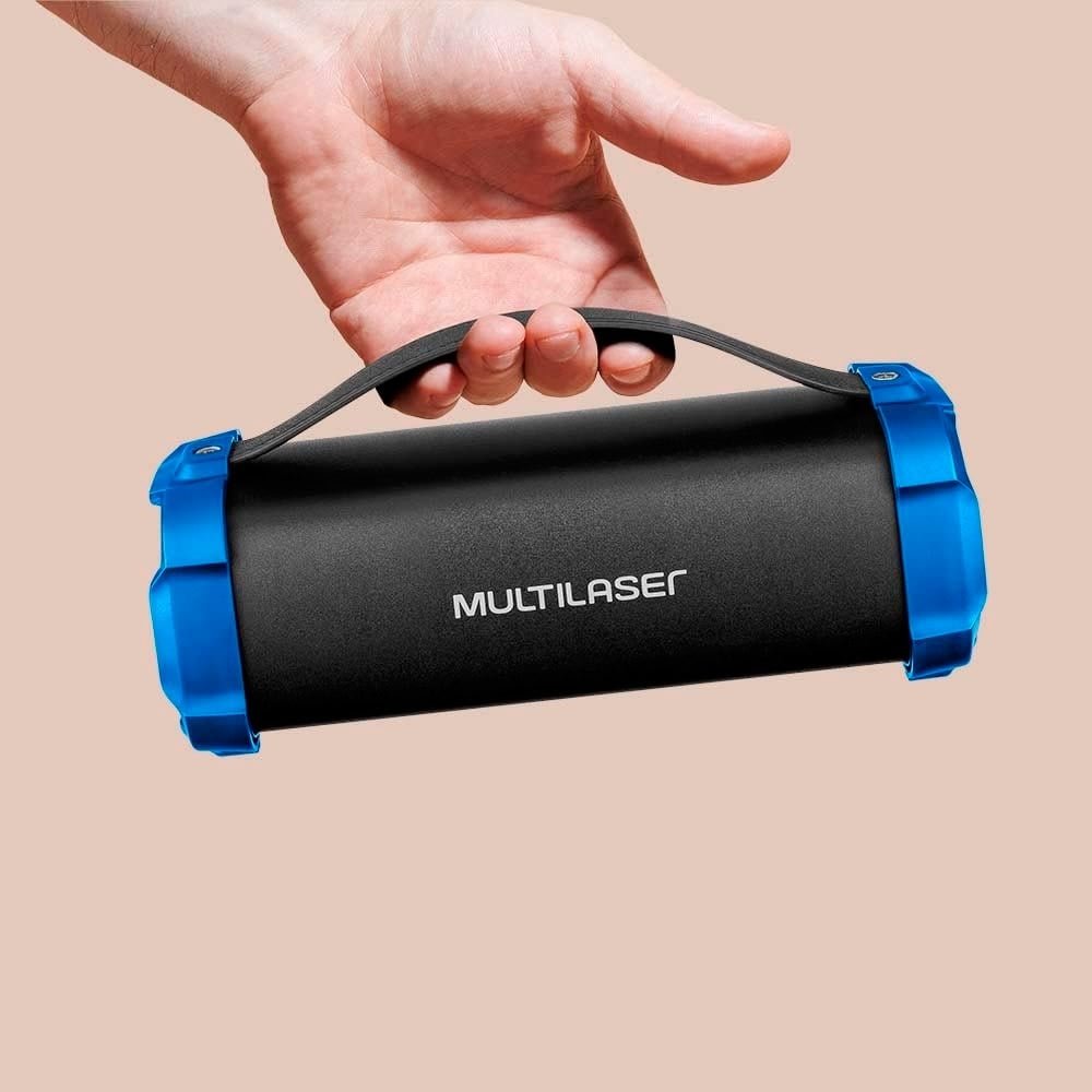 Caixa de Som Multilaser Bazooka SP350, Bluetooth, 50W, AUX/SD/USB/FM, Preto/Azul