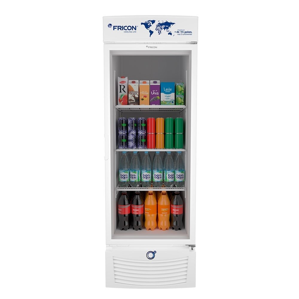 Refrigerador Vertical Fricon 565 Litros VCET565-1V | Tripla Ação, Porta de Vidro, Branco, 220V