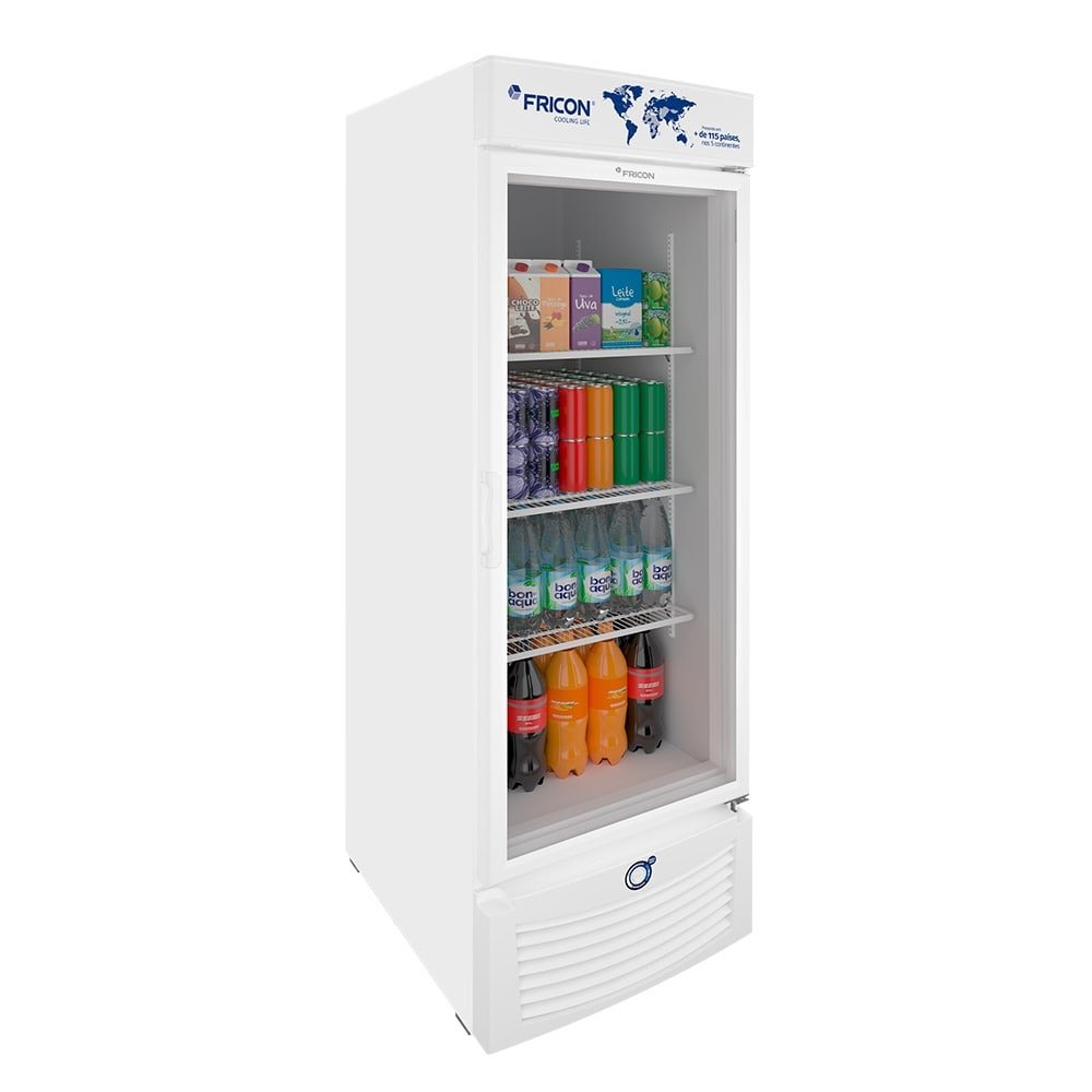 Refrigerador Vertical Fricon 565 Litros VCET565-1V | Tripla Ação, Porta de Vidro, Branco, 220V