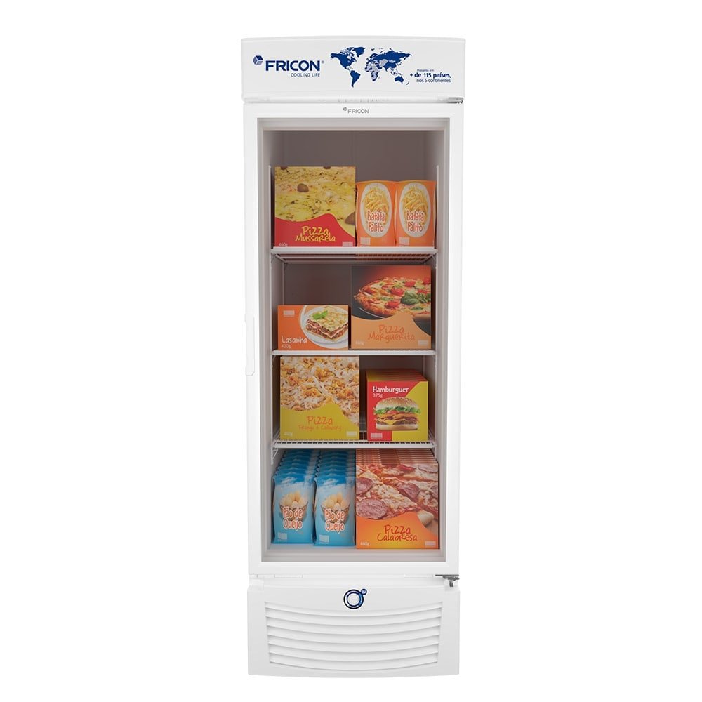 Refrigerador Vertical Fricon 565 Litros VCET565-1V | Tripla Ação, Porta de Vidro, Branco, 110V