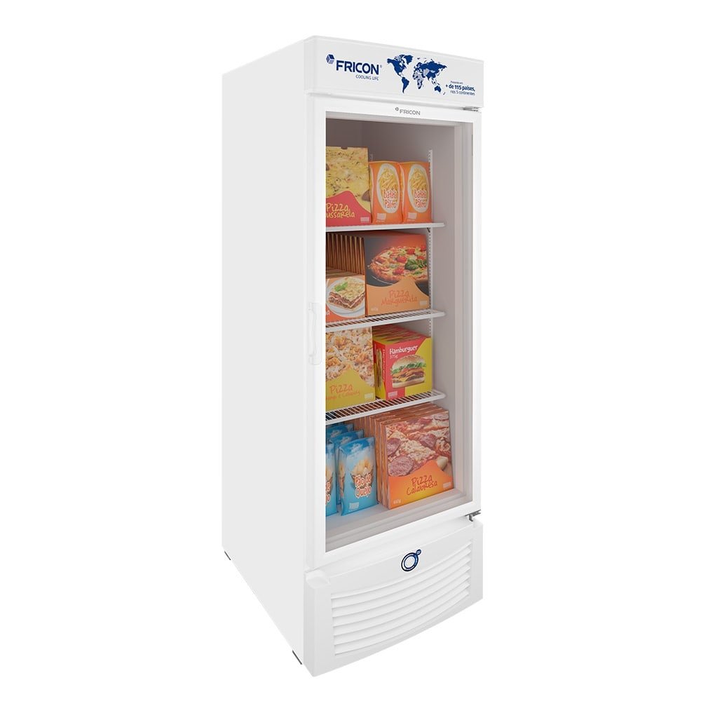 Refrigerador Vertical Fricon 565 Litros VCET565-1V | Tripla Ação, Porta de Vidro, Branco, 110V