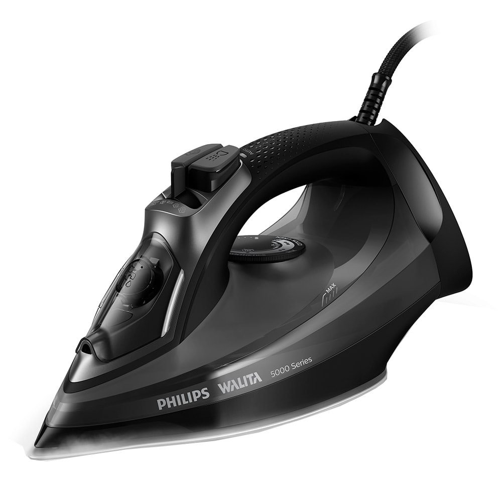 Ferro de Passar a Vapor Philips Walita Serie 5000 DST5040 | Base SteamGlide Plus, Preto 220V