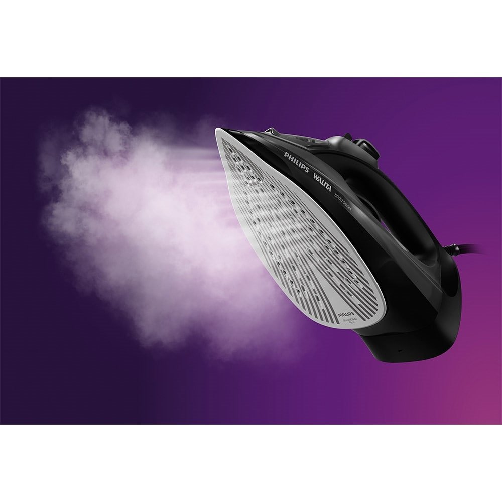 Ferro de Passar a Vapor Philips Walita Serie 5000 DST5040 | Base SteamGlide Plus, Preto 110V