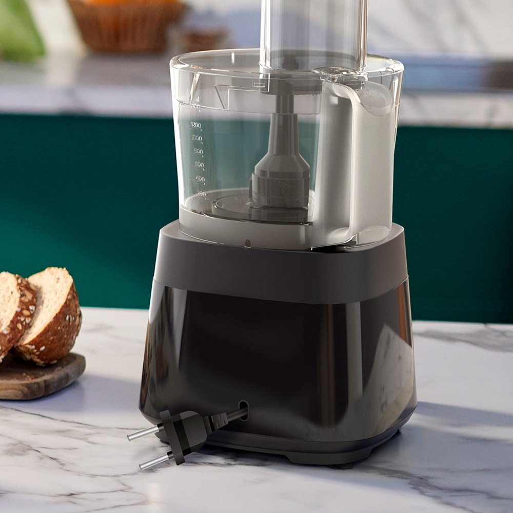 Multiprocessador Philips Walita RI7301 PowerChop 750, Função Color Code, 4 Acessórios, 2 Velocidades, 750W, Preto, 220V