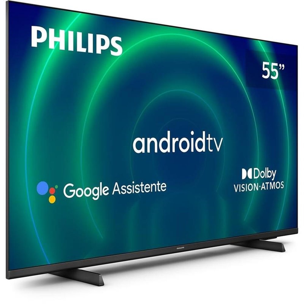 Smart TV LED 55" Philips 55PUG7406/78 4K UHD Android com Wi-Fi, 2 USB, 4 HDMI, Dolby Vision e Atmos, 60Hz