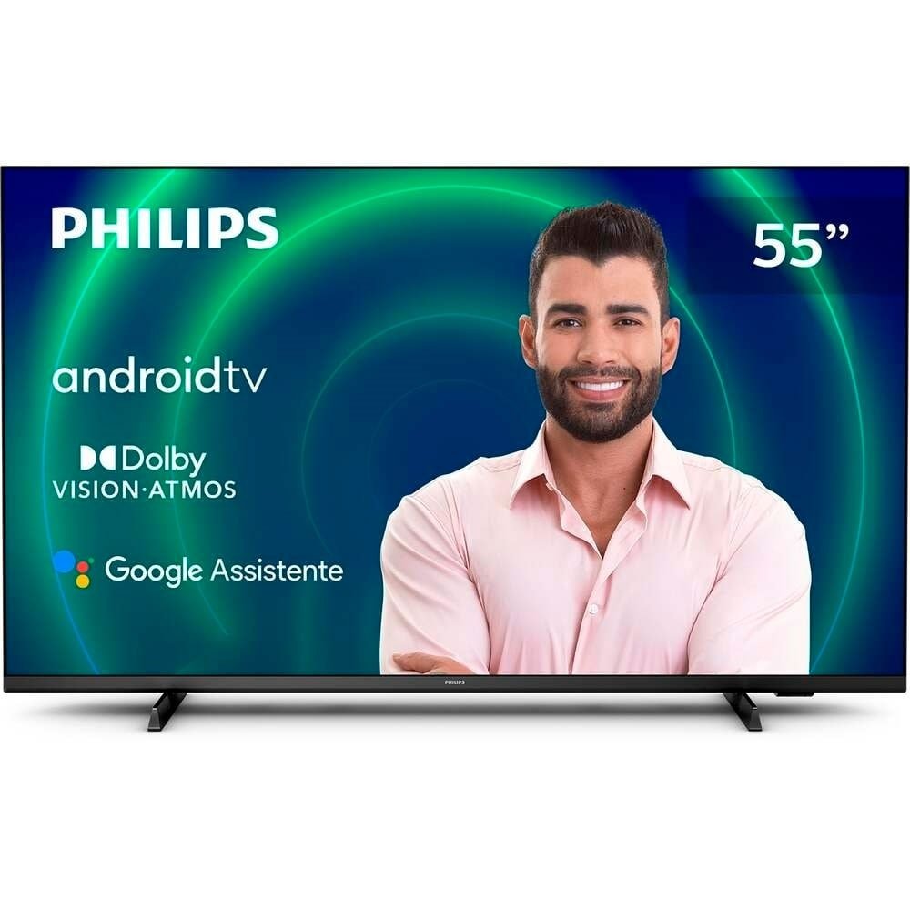 Smart TV LED 55" Philips 55PUG7406/78 4K UHD Android com Wi-Fi, 2 USB ...