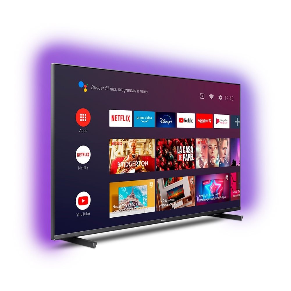 Smart TV LED 55" Philips 55PUG7906/78 4K UHD Android com Wi-Fi, 2 USB, 4 HDMI, Ambilight , Dolby Vision, Atmos, 60Hz