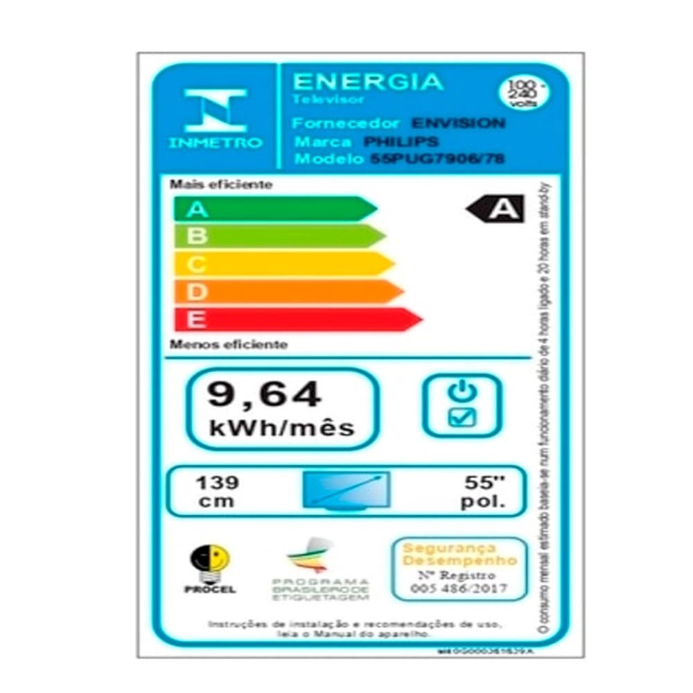 Smart TV LED 55" Philips 55PUG7906/78 4K UHD Android com Wi-Fi, 2 USB, 4 HDMI, Ambilight , Dolby Vision, Atmos, 60Hz