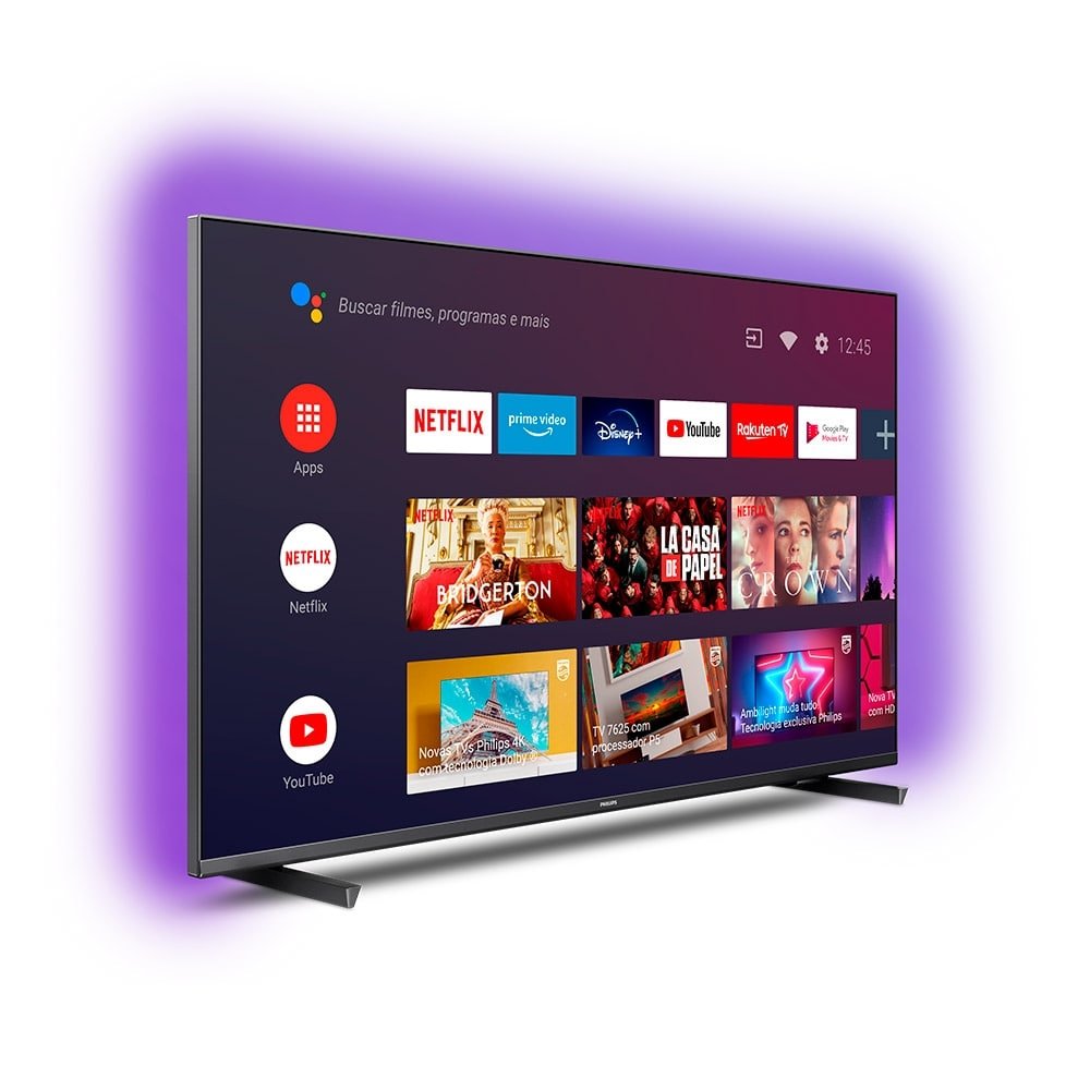 Smart TV LED 65" Philips 65PUG7906/78 4K UHD Android com Wi-Fi, 2 USB, 4 HDMI, Ambilight, Dolby Vision, Atmos, 60Hz