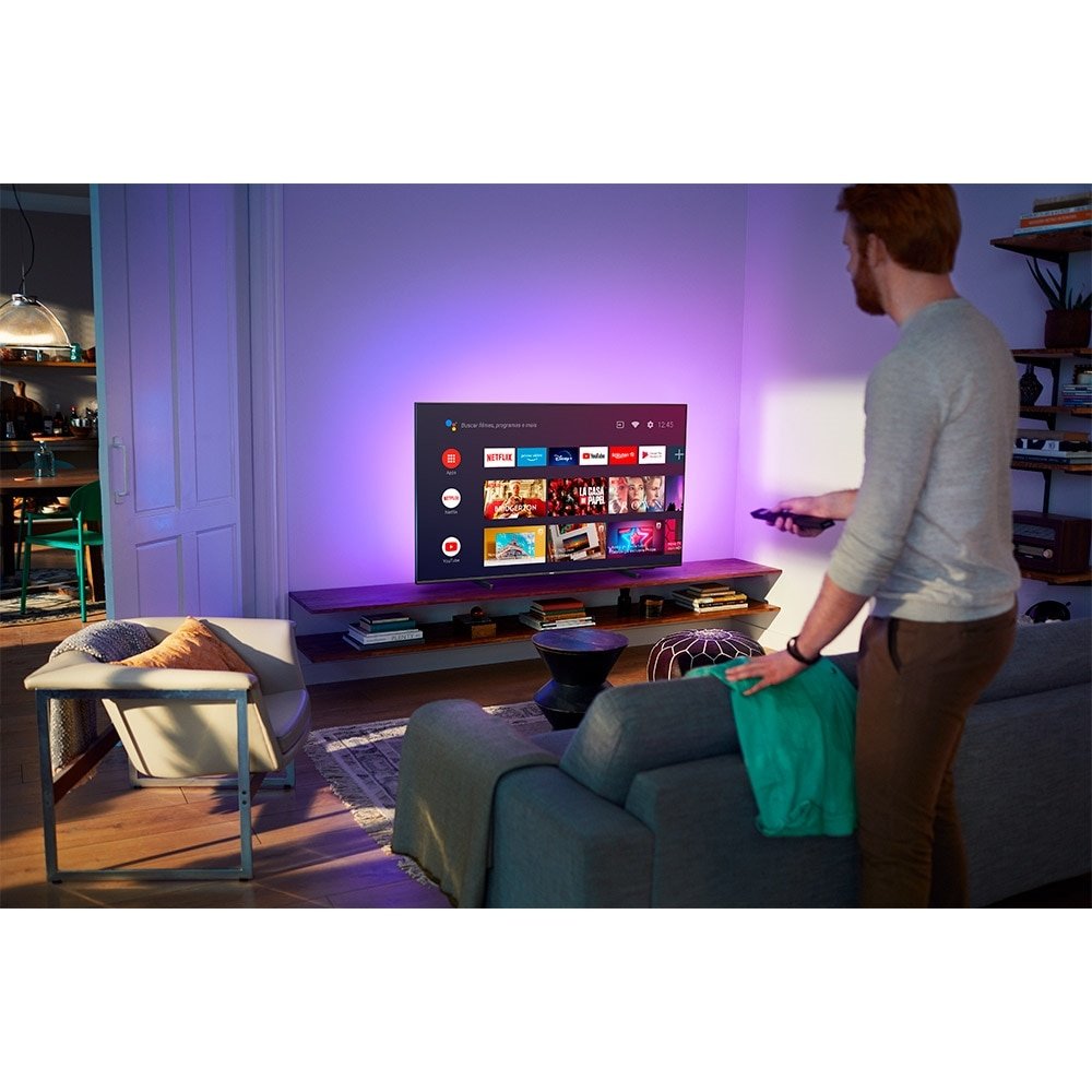 Smart TV LED 65" Philips 65PUG7906/78 4K UHD Android com Wi-Fi, 2 USB, 4 HDMI, Ambilight, Dolby Vision, Atmos, 60Hz