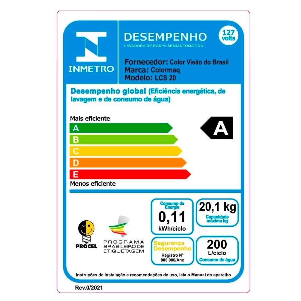Tanquinho Colormaq 20Kg Prata 220V