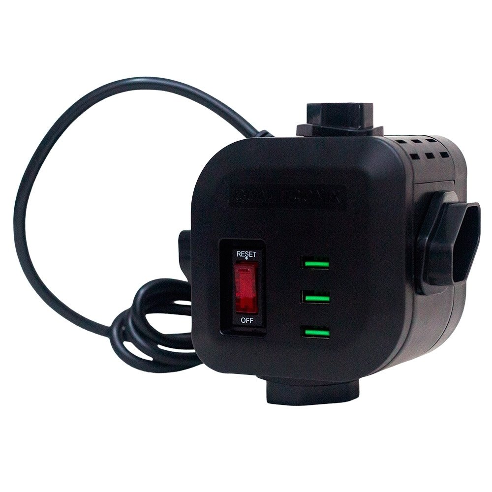 Filtro de Linha Torre Qualitronix Cabo 4 Tomadas Com Usb Preto