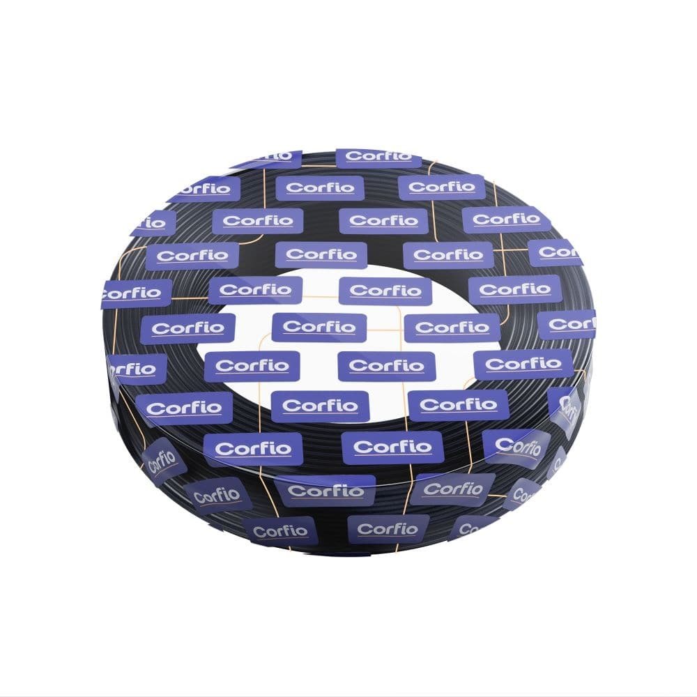 Cabo Rígido Corfio 10mmx100m Rolo 1KV Preto