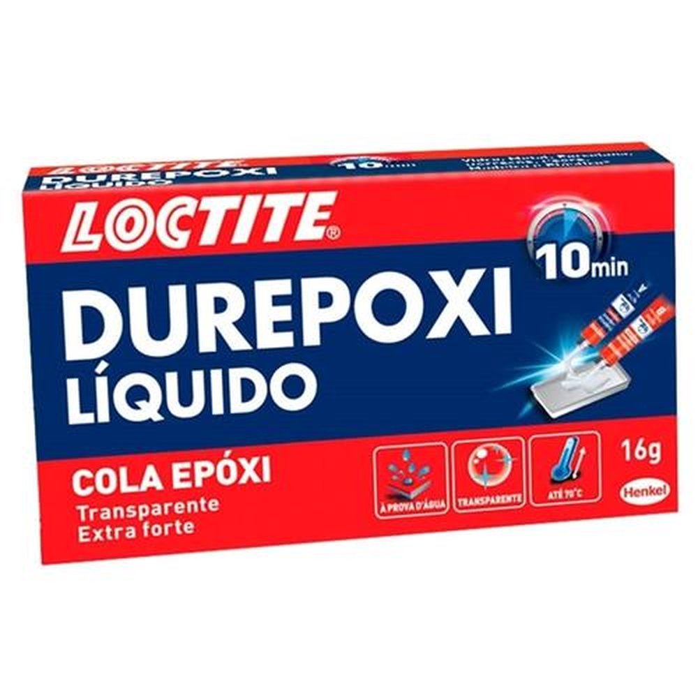 Cola Durepoxi Líquido Extra Forte Loctite 10 Minutos Transparente 16G - Embalagem com 6 Unidades
