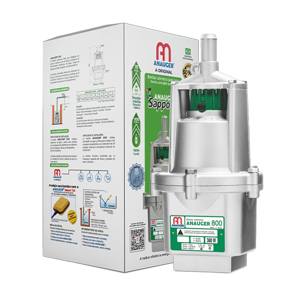 Bomba Submersa Anauger 800 5ª Geração 380W 60Hz 220V