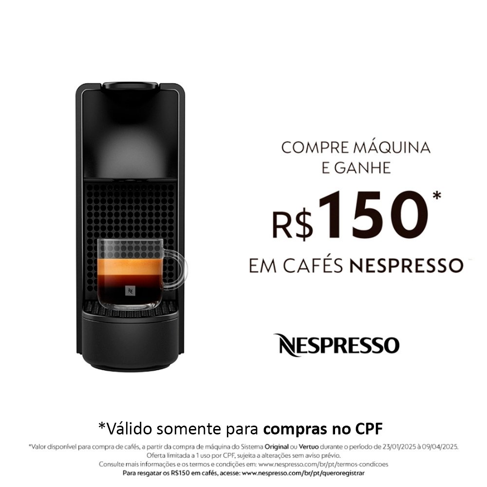 Cafeteira Expresso Nespresso Essenza Mini C30 - Sistema Cápsula, com Kit boas Vindas, Preta, 110V