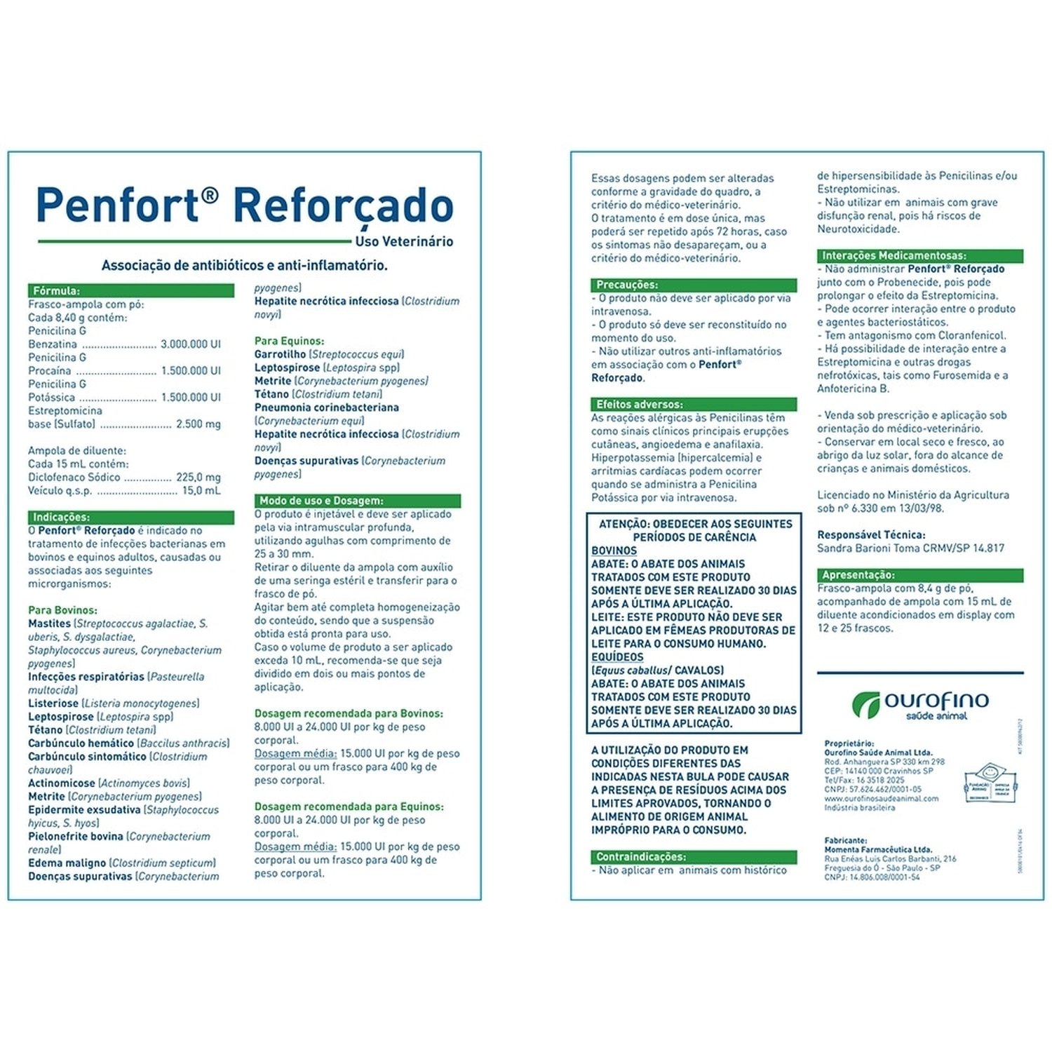 Penfort Reforçado 12 un. c/ 8,4g - Ourofino