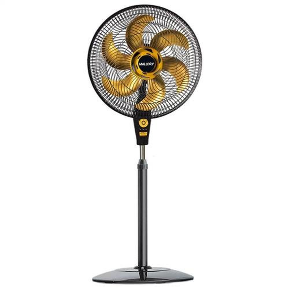 Ventilador de Coluna Mallory Air Time TS+ Gold | 40cm, 3 Velocidades, Preto/Dourado, 110V