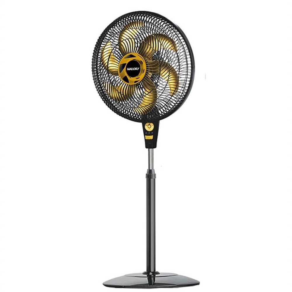 Ventilador de Coluna Mallory Air Time TS+ Gold | 40cm, 3 Velocidades, Preto/Dourado, 110V