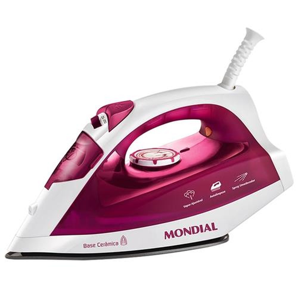 "Ferro de Passar a Vapor NF-33 Rosa 110V - Mondial"