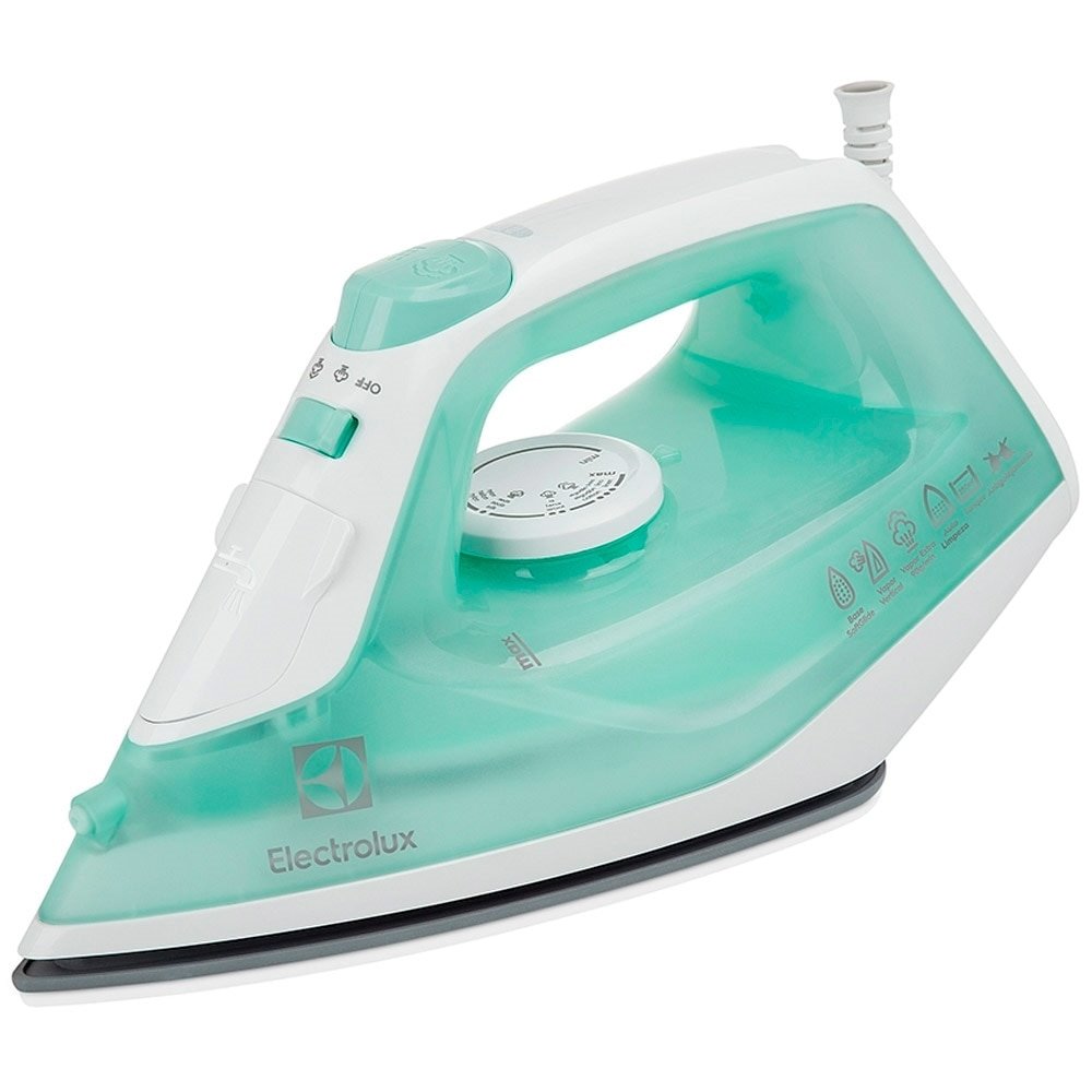 Ferro de Passar a Vapor Electrolux SIE70 | Base Cerâmica, Vapor Extra e Spray, Antigotejamento, Auto Limpeza, Verde, 220V
