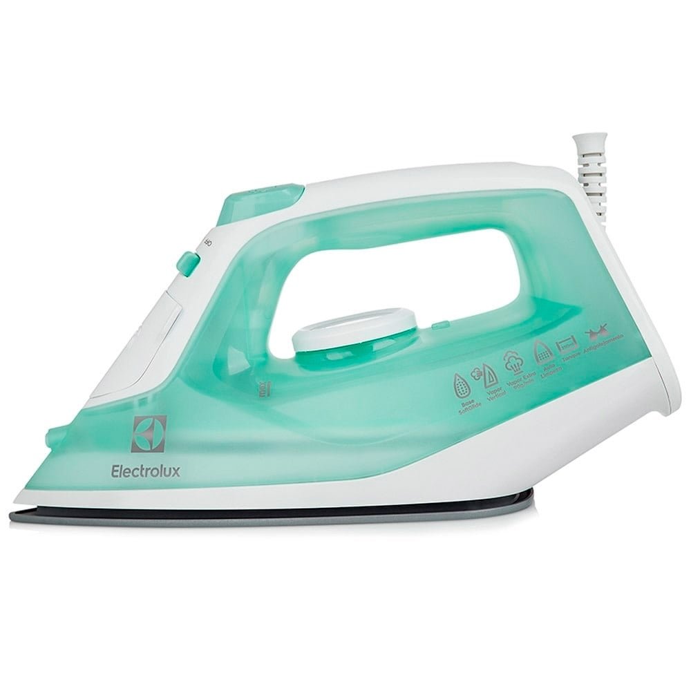 Ferro de Passar a Vapor Electrolux SIE70 | Base Cerâmica, Vapor Extra e Spray, Antigotejamento, Auto Limpeza, Verde, 220V