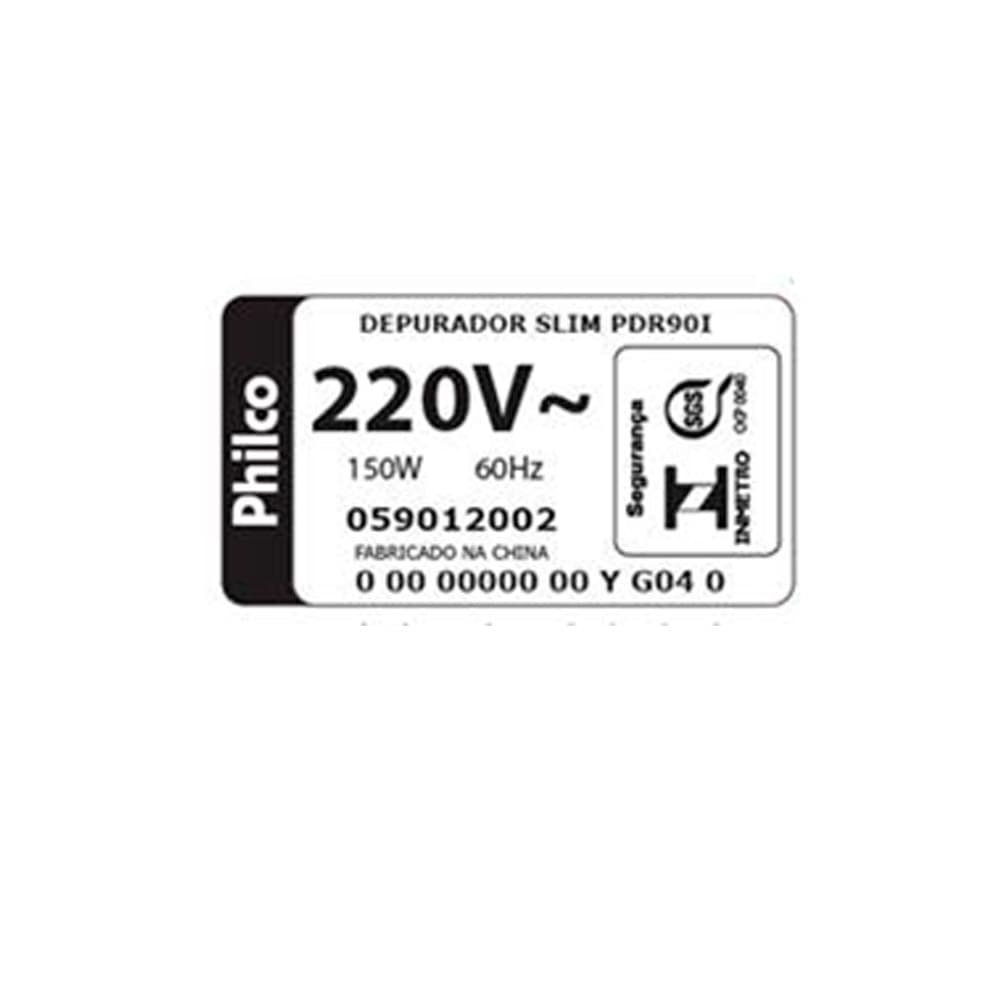 Depurador de Ar 90cm Philco PDR90I, 3 Velocidades, Inox, 220V