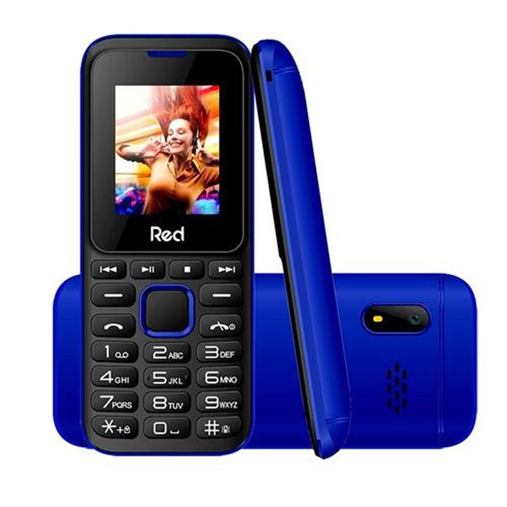 Celular Red Mobile Fit Music II M011G, Dualchip, Preto/Azul, Tela de 1.8", Câm. Traseira de 0.08MP, 16MB